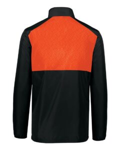 Holloway 229533 Men’s SeriesX Quarter-Zip Pullover – Black/ Orange (back)