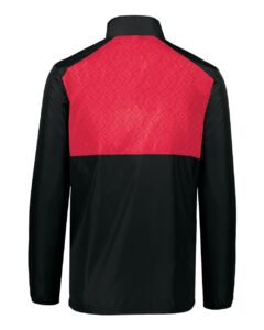 Holloway 229533 Men’s SeriesX Quarter-Zip Pullover – Black/ Scarlet (back)