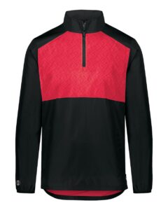 Holloway 229533 Men’s SeriesX Quarter-Zip Pullover – Black/ Scarlet