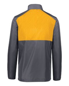 Holloway 229533 Men’s SeriesX Quarter-Zip Pullover – Carbon/ Gold (back)