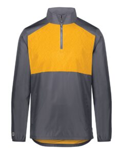Holloway 229533 Men’s SeriesX Quarter-Zip Pullover – Carbon/ Gold