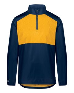 Holloway 229533 Men’s SeriesX Quarter-Zip Pullover – Navy/ Gold