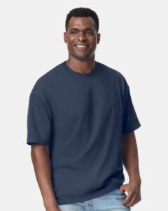 Gildan 75000 Unisex Hammer™ Maxweight T-Shirt – Blue Dusk (on model)