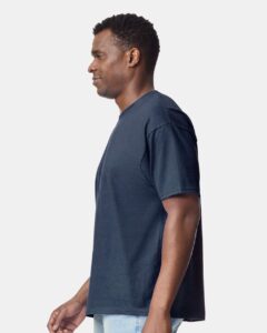 Gildan 75000 Unisex Hammer™ Maxweight T-Shirt – Blue Dusk (on model side)