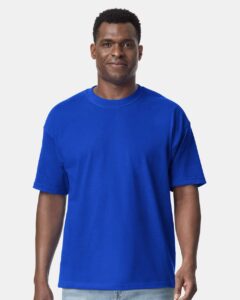 Gildan 75000 Unisex Hammer™ Maxweight T-Shirt – Deep Royal (on model)