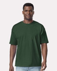 Gildan 75000 Unisex Hammer™ Maxweight T-Shirt – Forest Green (on model)