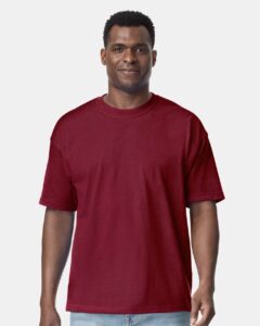 Gildan 75000 Unisex Hammer™ Maxweight T-Shirt – Garnet (on model)
