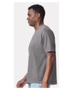 Gildan 75000 Unisex Hammer™ Maxweight T-Shirt – Graphite Heather (on model side)