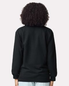 Gildan SF008 Unisex Softstyle® Midweight Quarter-Zip Sweatshirt – Black (on model back)