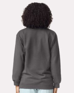 Gildan SF008 Unisex Softstyle® Midweight Quarter-Zip Sweatshirt – Charcoal (on model back)