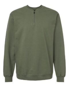 Gildan SF008 Unisex Softstyle® Midweight Quarter-Zip Sweatshirt – Military Green