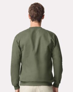 Gildan SF008 Unisex Softstyle® Midweight Quarter-Zip Sweatshirt – Military Green (on model back)