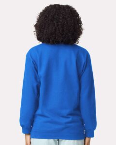 Gildan SF008 Unisex Softstyle® Midweight Quarter-Zip Sweatshirt – Royal (on model back)