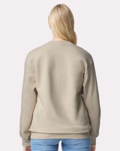 Gildan SF008 Unisex Softstyle® Midweight Quarter-Zip Sweatshirt – Sand (on model back)