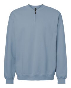 Gildan SF008 Unisex Softstyle® Midweight Quarter-Zip Sweatshirt – Stone Blue