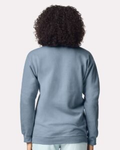 Gildan SF008 Unisex Softstyle® Midweight Quarter-Zip Sweatshirt – Stone Blue (on model back)