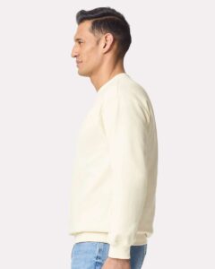 Gildan SF008 Unisex Softstyle® Midweight Quarter-Zip Sweatshirt – Off White (on model side)