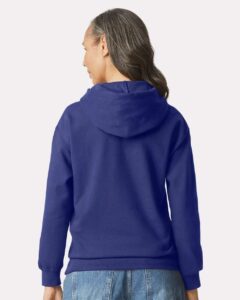 Gildan SF500 Unisex Softstyle® Midweight Hooded Sweatshirt – Cobalt (on model back)