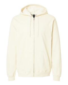 Gildan SF600 Unisex Softstyle® Midweight Full-Zip Hooded Sweatshirt – Off White