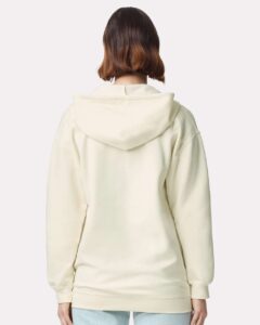 Gildan SF600 Unisex Softstyle® Midweight Full-Zip Hooded Sweatshirt – Off White (on model back)