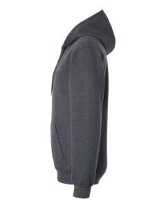 Gildan SF600 Unisex Softstyle® Midweight Full-Zip Hooded Sweatshirt – Dark Heather (side)