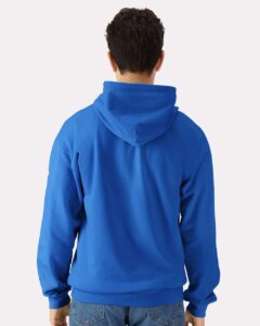 Gildan SF600 Unisex Softstyle® Midweight Full-Zip Hooded Sweatshirt – Royal (on model back)
