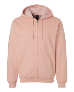 Gildan SF600 Unisex Softstyle® Midweight Full-Zip Hooded Sweatshirt – Dusty Rose