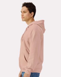 Gildan SF600 Unisex Softstyle® Midweight Full-Zip Hooded Sweatshirt – Dusty Rose (on model side)