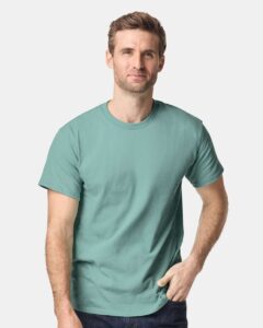 Heavy Cotton T-Shirt – Aquatic (on model)