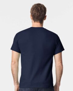 Heavy Cotton T-Shirt – Blue Dusk (on model back)