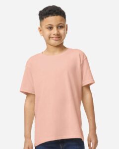 Gildan 5000B Youth Heavy Cotton™ T-Shirt – Dusty Rose (on model)