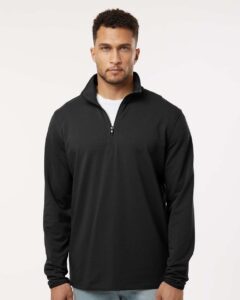 Independent Trading Co. EXP20PQ Men’s Perform Quarter-Zip Pullover – Black (on model)