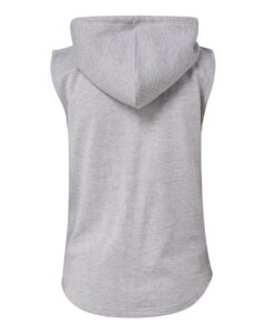 MV Sport W24131 Women’s Kinsley Sleeveless Hooded Sweatshirt – Heather Grey (back)