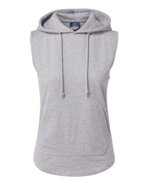 MV Sport W24131 Women’s Kinsley Sleeveless Hooded Sweatshirt – Heather Grey