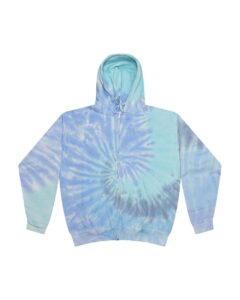 Colortone 8888 Unisex Tie-Dyed Full-Zip Hooded Sweatshirt – Lagoon