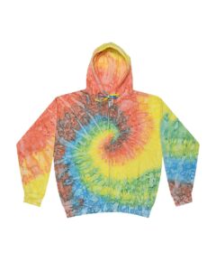 Colortone 8888 Unisex Tie-Dyed Full-Zip Hooded Sweatshirt – Mykonos