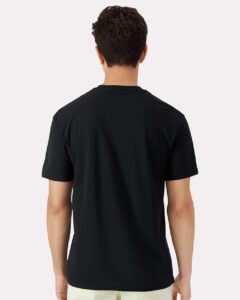 Gildan 3000 Unisex Light Cotton T-Shirt – Black (on model back)