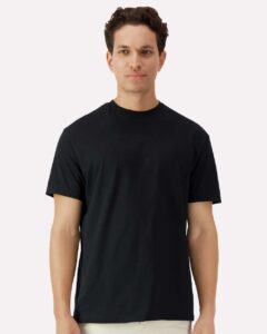 Gildan 3000 Unisex Light Cotton T-Shirt – Black (on model)