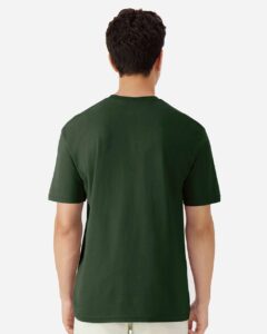 Gildan 3000 Unisex Light Cotton T-Shirt – Forest Green (on model back)