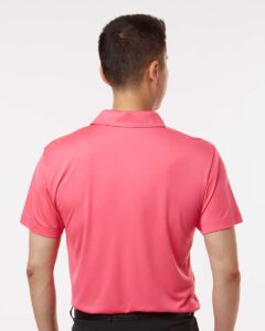 AllPro 41800 Men’s Pro-Lock Performance Polo – Bright Pink (on model back)