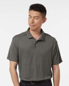 AllPro 41800 Men’s Pro-Lock Performance Polo – Charcoal (on model)