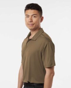 AllPro 41800 Men’s Pro-Lock Performance Polo – Cigar (on model side)