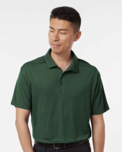 AllPro 41800 Men’s Pro-Lock Performance Polo – Forest Green (on model)