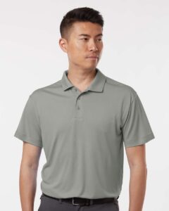 AllPro 41800 Men’s Pro-Lock Performance Polo – Greystone (on model)