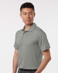 AllPro 41800 Men’s Pro-Lock Performance Polo – Greystone (on model side)
