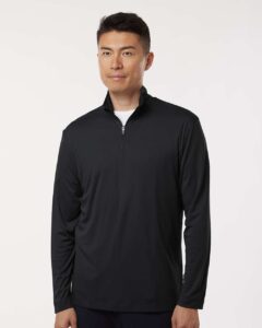 AllPro 41870 Men’s Pro-Lock Performance Quarter-Zip Pullover – Black (on model)