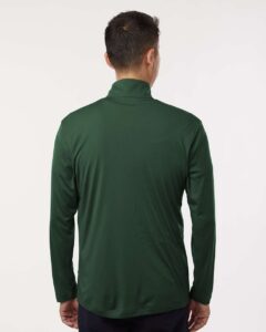 AllPro 41870 Men’s Pro-Lock Performance Quarter-Zip Pullover – Forest Green (on model back)