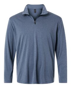 AllPro 41870 Men’s Pro-Lock Performance Quarter-Zip Pullover – Heather Navy