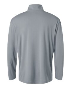 AllPro 41870 Men’s Pro-Lock Performance Quarter-Zip Pullover – Heather Steel (back)