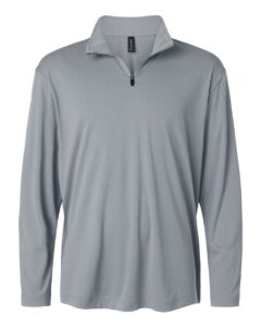 AllPro 41870 Men’s Pro-Lock Performance Quarter-Zip Pullover – Heather Steel